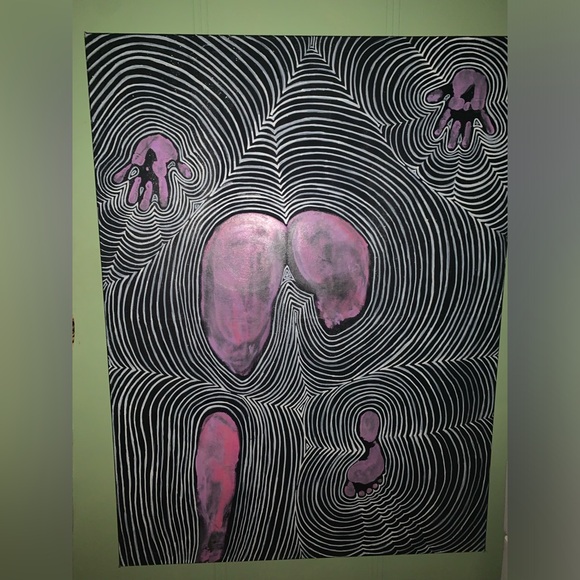 4 feet x 3 feet sexy bum abstract art glows in the dark! - Picture 2 of 4